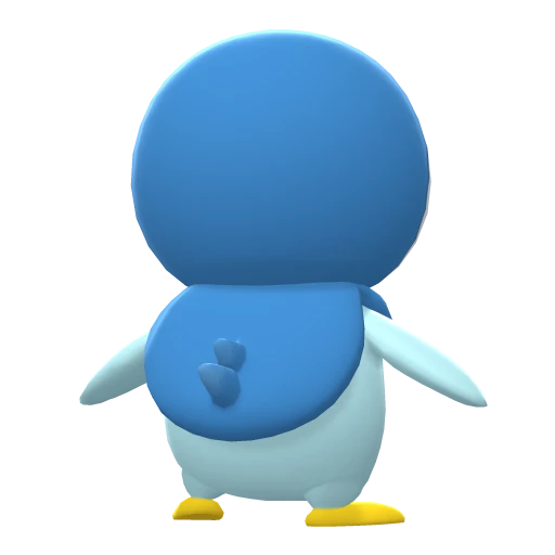 Piplup, Back, in Brilliant Diamond & Shining Pearl