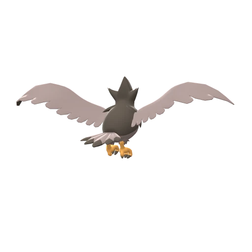 Staraptor, Back, in Brilliant Diamond & Shining Pearl