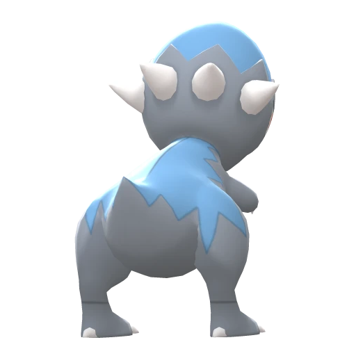 Cranidos, Back, in Brilliant Diamond & Shining Pearl