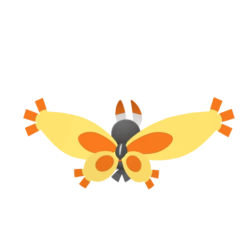 Mothim, Back, in Brilliant Diamond & Shining Pearl
