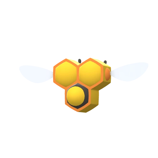 Combee, Back, in Brilliant Diamond & Shining Pearl