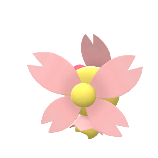 Cherrim Sunshine Form, Back, in Brilliant Diamond & Shining Pearl