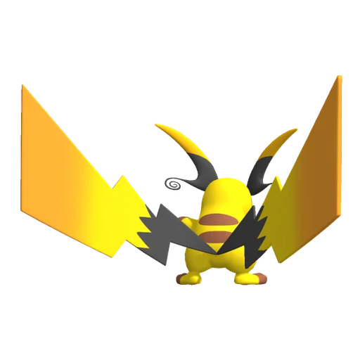 Raichu Mega X, Back, in Pokémon Champions