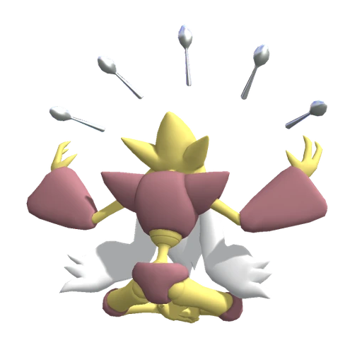 Alakazam Mega, Back, in Pokémon Champions