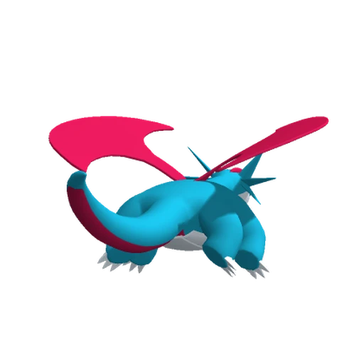 Salamence, Back, in Pokémon Champions