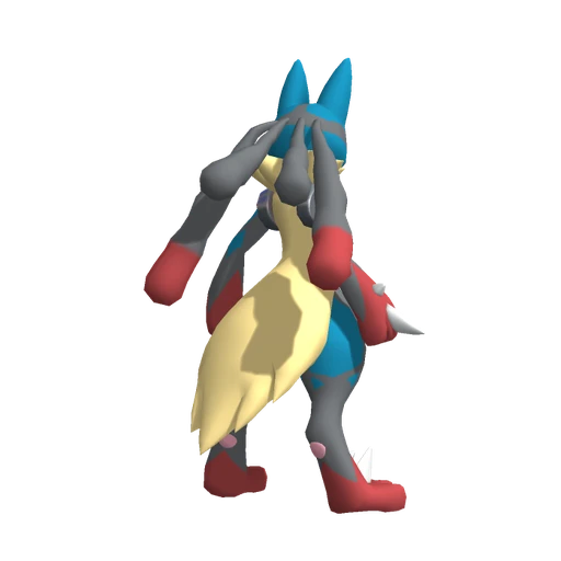Lucario Mega, Back, in Pokémon Champions