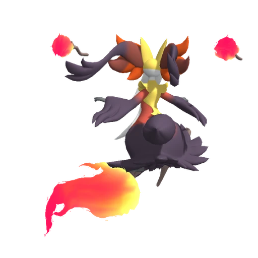 Delphox Mega, Back, in Pokémon Champions