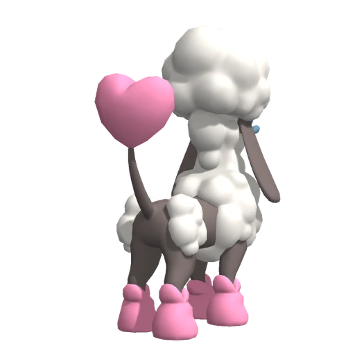 Furfrou Heart Trim, Back, in Pokémon Champions