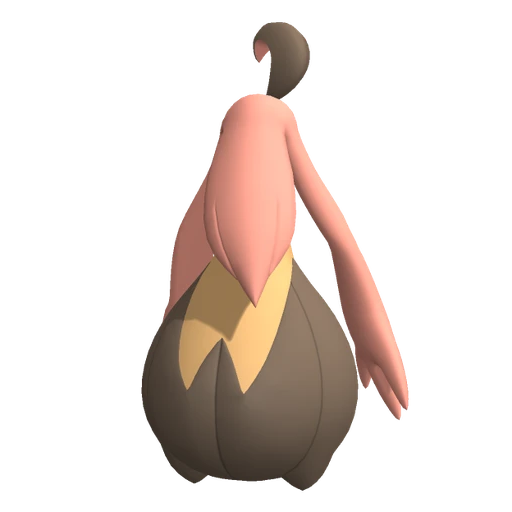 Gourgeist Average Size, Back, in Pokémon Champions