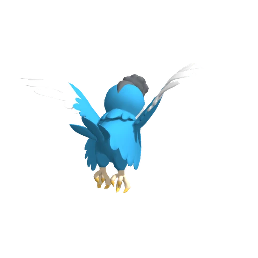 Squawkabilly Blue Plumage, Back, in Pokémon Champions
