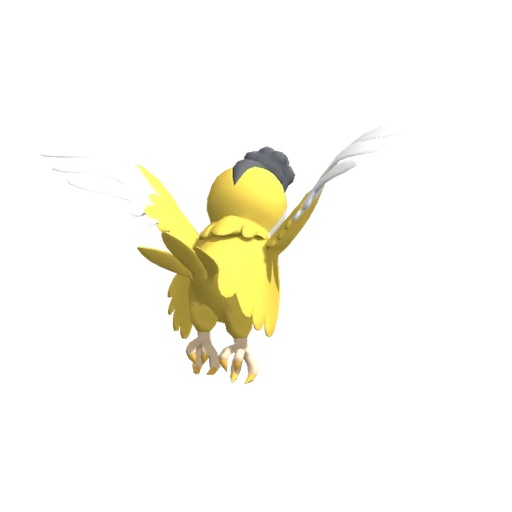 Squawkabilly Yellow Plumage, Back, in Pokémon Champions