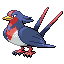 Swellow, Front, in Emerald