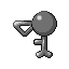 Unown F, Back, in Emerald