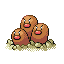 Dugtrio, Front, in FireRed & LeafGreen