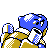Blastoise, Back, in Gold & Silver