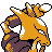 Alakazam, Back, in Gold & Silver