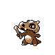 Cubone, Front, in Gold & Silver