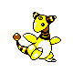Ampharos, Front, in Gold & Silver