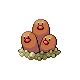 Dugtrio, Front, in HeartGold & SoulSilver