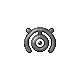 Unown M, Front, in HeartGold & SoulSilver