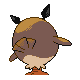 Hoothoot, Back, in HeartGold & SoulSilver
