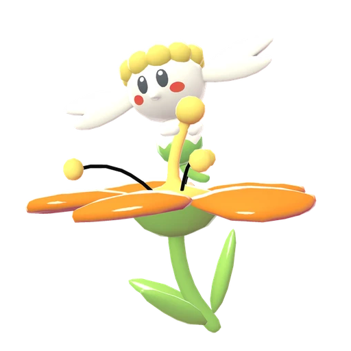 Flabébé Orange Flower, Front, in Legends: Z-A: Mega Dimension