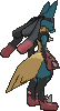 Lucario Mega, Back, in Omega Ruby & Alpha Sapphire