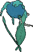 Florges Blue Flower, Back, in Omega Ruby & Alpha Sapphire