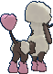 Furfrou Heart Trim, Back, in Omega Ruby & Alpha Sapphire