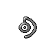 Unown D, Front, in Platinum