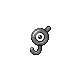 Unown J, Front, in Platinum
