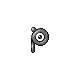 Unown P, Front, in Platinum