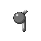Unown P, Back, in Platinum