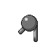 Unown R, Back, in Platinum