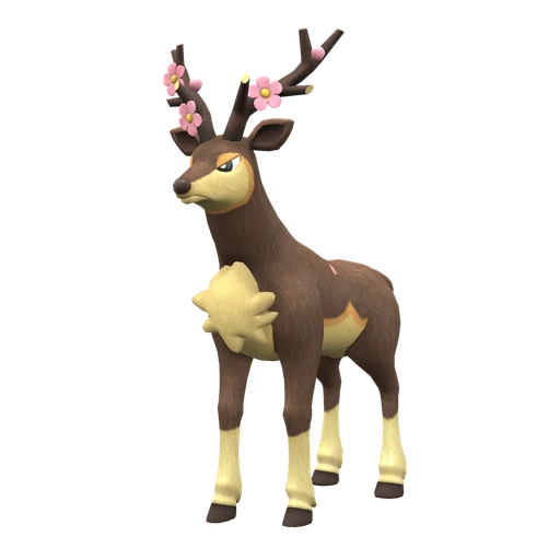 Sawsbuck Spring Form, Front, in Scarlet & Violet