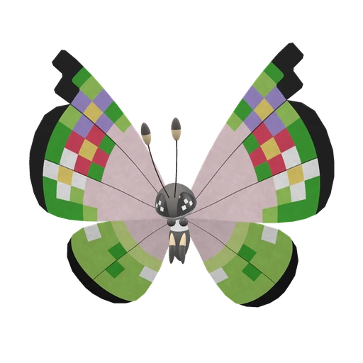 Vivillon Fancy, Front, in Scarlet & Violet