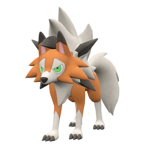 Lycanroc Dusk Form, Front, in Scarlet & Violet: The Teal Mask