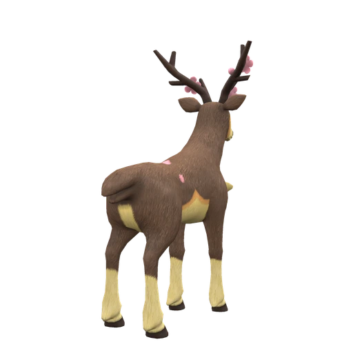 Sawsbuck Spring Form, Back, in Scarlet & Violet