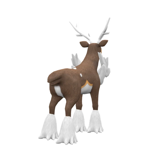 Sawsbuck Winter Form, Back, in Scarlet & Violet: The Indigo Disk