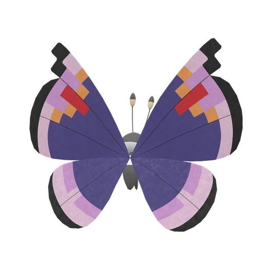 Vivillon Elegant, Back, in Scarlet & Violet