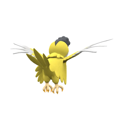 Squawkabilly Yellow Plumage, Back, in Scarlet & Violet