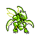 Scyther, Front, in Gold & Silver