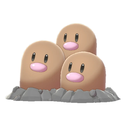 Dugtrio, Front, in Sword & Shield: The Crown Tundra