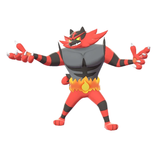 Incineroar, Front, in Sword & Shield: The Isle of Armor