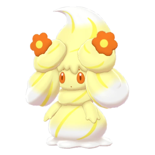 Alcremie Lemon Cream Flower, Front, in Sword & Shield: The Crown Tundra