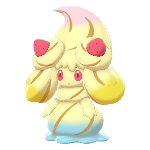 Alcremie Rainbow Swirl Strawberry, Front, in Sword & Shield: The Crown Tundra