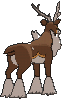 Sawsbuck Winter Form, Back, in Sun & Moon